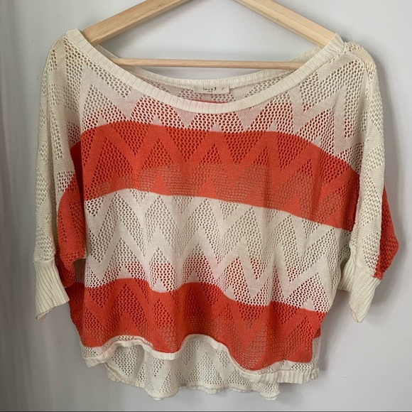 Love J Dolman Striped Crop Top Zig Zag Small - Picture 5 of 5